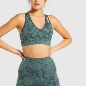 Gymshark Adapt Green Camo Sports Bra